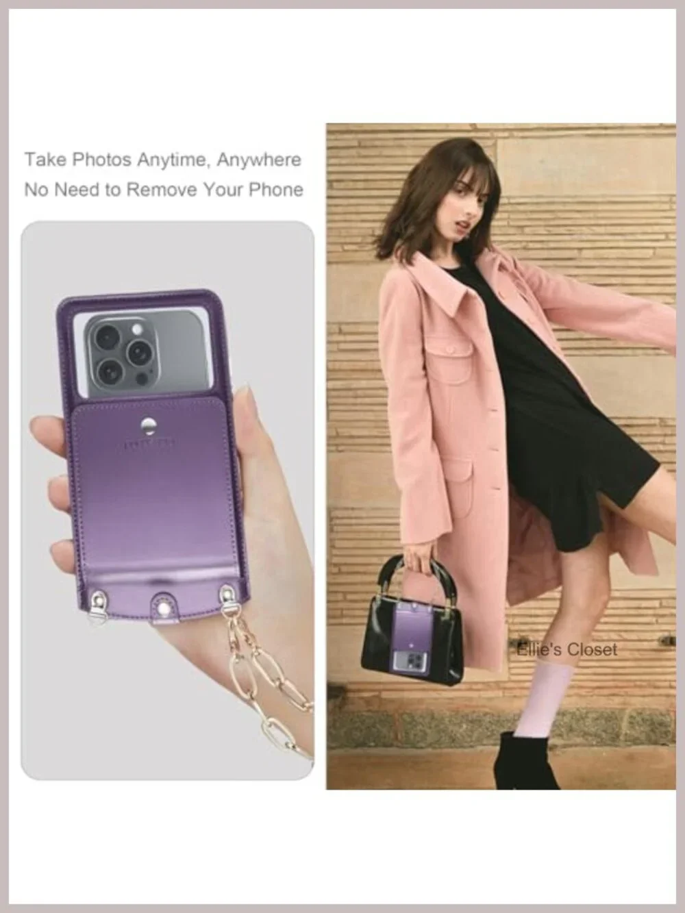PU Leather Mini Crossbody Phone Bag with Adjustable Strap and Card Slots